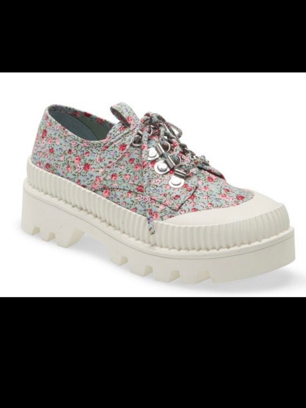 Jeffrey Campbell B2school Women's Size 8.5 Platform White Floral - Picture 2 of 14